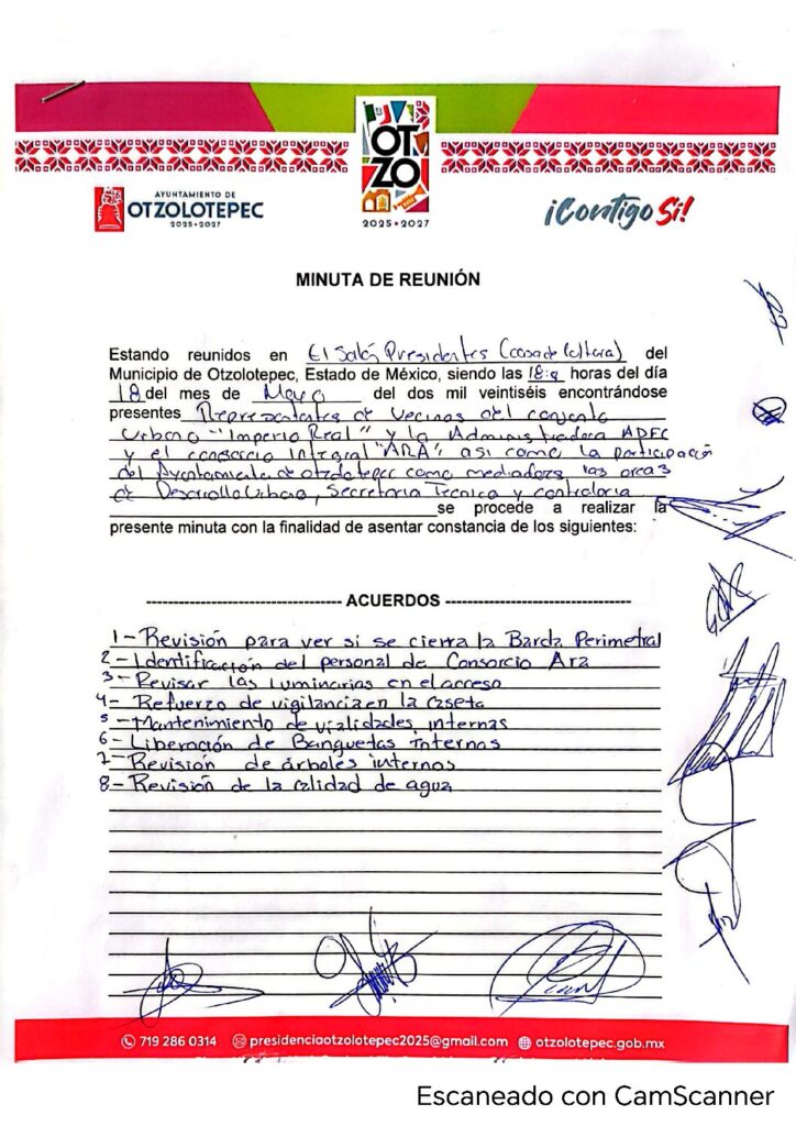 1er Mesa de Trabajo con Municipio Otzolotepec – Administacion